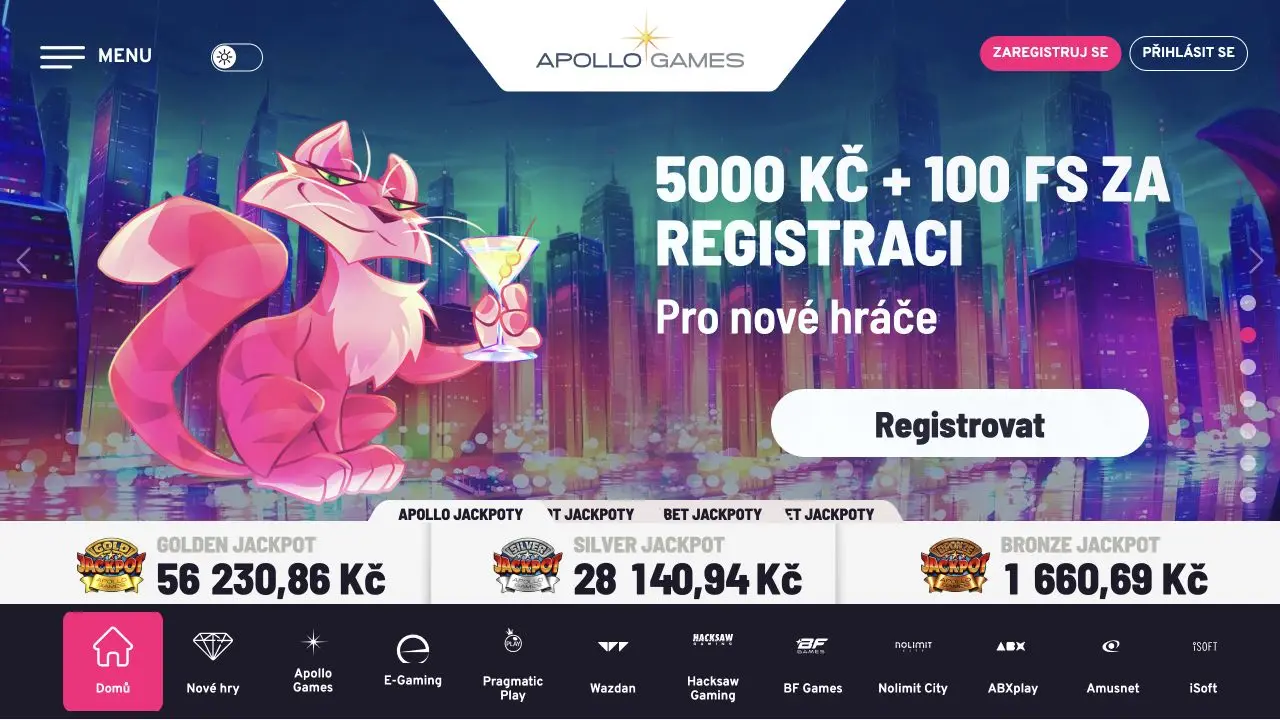 Čistý redakční snímek webu Apollo Games