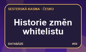 Slovní označení stránky historie českého seznamu legálních provozovatelů