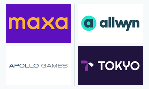 Oficiální loga Maxa, Allwyn, Apollo Games a Tokyo z českého trhu