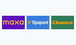 Oficiální loga Maxa, Tipsport a Chance jako příklad skutečně doložené skupiny